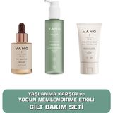 VANG 3'lü Retinol Gece Bakım Seti, %0,5 Retinol Serum + Su Bazlı Nemlendirici Krem + Yağ Bazlı Yüz Temizleme Yağı