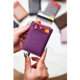 Vanilla Collection Brahma Model Unisex Vegan Deri Mekanizmalı Vegan Deri RFID Cüzdan Kartlık Portföy MOR