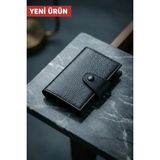 Vanilla Collection Isim Baskılı Hakiki Deri Çıtçıtlı Akordiyon Kartlık & Cüzdan & Portföy Siyah - Çok Renkli