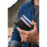 VANİLLA COLLECTİON İsim Baskılı İnce Siyah Deri Kartlık Minimal Para Bölmeli Unisex Cüzdan Portföy