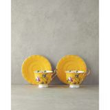 Vanilla New Bone China Fincan Takımı 4 Parça 2 Kişilik Sarı