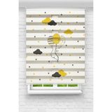 Vanilya Çocuk Odası - 3 Lü Sarı Balon ve Yıldızlar Baskılı Zebra Perde - 120 x 180 cm - Standart