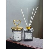 Vanilya Kokulu Gri Bardak Mum ve Çubuklu Oda Kokusu Seti, 100 ml - Seçenek 1