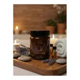 Vanilya Kokulu Mum-%100 Doğal Soya Mum-Yoğun Kokulu Mum-Aromaterapi-220Cc Amber Kapaklı Şişe