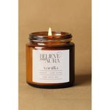 Vanilya Kokulu Mum - %100 Doğal Soya Mumu Amber Kavanoz Aromaterapi Mum - 100 cc