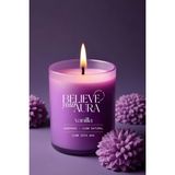 Vanilya Kokulu Mum - %100 Doğal Soya Mumu Mor Bardak Mum - 300 cc