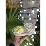 Vanilya Kokulu Papatya ve Şakayık Doğal Soya Mumu Dekor - Beyaz - Sarı - 1 Adet
