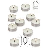Vanilya Kokulu Tealight Mum 4 Saat Yanar Dekoratif Mumluk Mumu 10 Adet