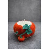 Vanilya Kokulu%100 Soya Wax Doğal Balkabağı Kalıbında Mum