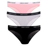 vanilya secret lingerie Kadın Beli Bant Lastikli Klasik Külot (SİYAH GRİ PEMBE, M/L)