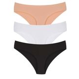 vanilya secret lingerie Kadın Renkli Düşük Bel Dikişsiz Lazer Kesim Külot 3'lü Paket (ASORTİ, S/M)