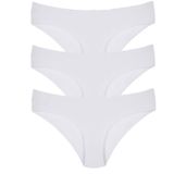 vanilya secret lingerie Kadın Renkli Düşük Bel Dikişsiz Lazer Kesim Külot 3'lü Paket (BEYAZ, M/L)