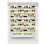 vanilyahome Çocuk Odası İçin İş Makinesi Motifli Zebra Stor Perde