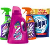 Vanish Leke Çıkarıcı Deterjan 3000 ml + Cillit Bang Set Yağ Sökücü Sprey 750 ml + Cillit Bang Kireç Sökücü Sprey 750 ml + Calgon Kireç Önleyici 1500 g