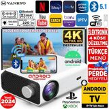 Vankyo Android Tv 4K Destekli 5g Wifi + Bluetooth 5.1 Projeksiyon Cihazı - Beyaz