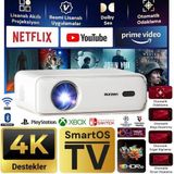 Vankyo Aurzen D1 Smart TV 4K Destekli Projeksiyon Cihazı +HDR10+Auto Focus+Auto Keystone+6G WiFi+6.1BT+Dolby SesSistemi