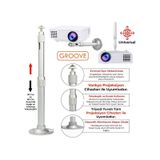 Vankyo Groove 30-60cm Alüminyum Projeksiyon Cihazı Tavan Askı Aparatı Duvar Bağlantı Aparatı Universal Projector Beyaz 360 Dönebilen Tripod Yuvalı