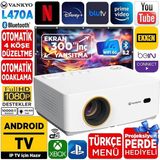 Vankyo Leisure L470a Android Tv 1080p Destekli Projeksiyon Cihazı +auto Focus+auto Keystone+6g Wifi+5.2 Bluetooth+300 İnç Yansıtma