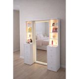 Vanmed Home Vanmed Makyaj Masası Parlak Beyaz MDF Led'li 170*130