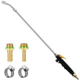 VANPET 29 inç Püskürtücü Değnek Değiştirme, 1/4 "& 3/8" Pirinç Barb Evrensel Püskürtme Çubuğu, Kapatma Vanası ve 2 Hortum Kelepçesi ile Paslanmaz Çelik Püskürtme Çubuğu (1/4 "ve 3/8" Barb Püskürtme Değneği)