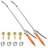 VANPET Tüm Metal 29 inç Püskürtme Çubuğu, 1/4 "ve 3/8" Pirinç Diken Püskürtme Değnek Değiştirme, Kapatma Vanası ve 2 Hortum Kelepçesi ile Paslanmaz Çelik Püskürtme Çubuğu (2)