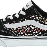 Vans Brooklyn Ls kız çocuk spor ayakkabısı, Süet kanvas siyah çiçek desenli, 38.5 EU