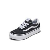 Vans Brooklyn Ls Platform kadın spor ayakkabısı, Süet deri kanvas siyah beyaz, 41 EU