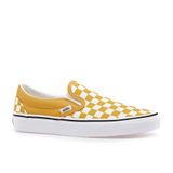 yellow and white slip on vans
