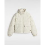 Vans Mte Aubrey Primaloft Puffer Kadın Ceket Pamuklu Dik Yaka Cepli Günlük Stil - XL - Beyaz