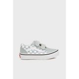 Vans Old Skool V Kareli Süet Sneaker Ayakkabı Unisex Çocuk Ayakkabı VN000CYAEPO1 - Krem - Açık Yeşil