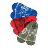 Vans Super No Show Çorap - Kadın ve Kız Çocuk, Mavi/Yeşil/Kırmızı Ekose, 6.5-10