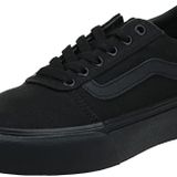 Vans Ward Platform kadın spor ayakkabısı, Siyah kanvas, 34.5 EU