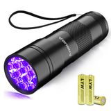 Vansky Siyah Işık UV El Feneri Siyah Işık 12 LED İdrar Dedektörü, Köpek/Kedi/Evcil Hayvan İdrarı ve Kuru Lekeler ve Halılar/Zeminde Tahta Böceği, Evcil Hayvan Koku Giderici ile Uyumlu