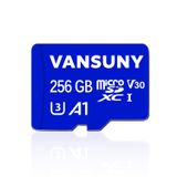 Vansuny Micro SD kartı 256 GB hafıza kartı Micro SD 256 GB SD adaptörlü, 100 MB/sn'ye kadar okuma hızı (UHS-I, U3, A1, V30, C10, 4K UHD microSDXC)