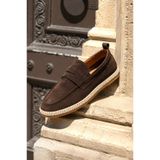 Vantaggio Phoenix Kahverengi Süet %100 Hakiki Deri Erkek Loafer Ayakkabı