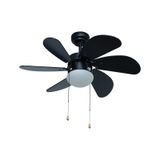 Vanti KCF279 60 W E27 6 Kanatlı Avizeli Siyah Ahşap Tavan Vantilatör