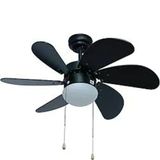 Vanti Kcf279 60W Siyah Ahşap Desenli Aydınlatmalı Tavan Vantilatörü