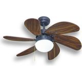 VANTİ-KCF280-AVİIZELİ Ahşap Vantilatör 60 Watt Lzwdr - Kahverengi