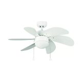 Vanti KCF281 60 W E27 6 Kanatlı Avizeli Beyaz Ahşap Tavan Vantilatör