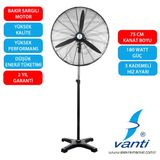 Vanti Sanayi Tipi Ayaklı Vantilatör 75Cm- Kcf292-Ay