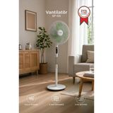 Vantilatör 6 Pervaneli 3 Kademeli Kumandalı Dijital Ekranlı Ayaklı 16 Inc 50W Fan Sf05 Beyaz