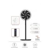 Vantilatör 7 Pervaneli 3 Kademeli Kumandalı Dijital Ekranlı Ayaklı 16 Inc 60W Fan Sf02 Siyah