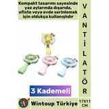 #Vantilatör Kompakt Sessiz Çalışma Kablosuz Usb Şarjlı 3 Kademeli Masa Mini El Fanı Vantilatör