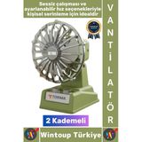 #Vantilatör Kompakt Sessiz Çalışma Yoğun Üfleme Retro 2 Kademeli Şarjlı Mini Masa Üstü Vantilatör