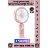 #Vantilatör Kompakt Sessiz Yoğun Üfleme Stantlı 3 Kademeli Şarjlı Mini El Masa Üstü Fanı Vantilatör