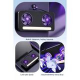 Vantilatör Led Işıklı Şarjlı Çift Fanlı Mini Masaüstü Fan 1200 Mah F23 Beyaz