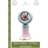 #Vantilatör Şarjlı Usb Taşınabilir 2 Kademeli Sessiz Güçlü Model Kompakt Masa El Fanı Vantilatör