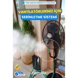 Vantilatör Serinletme Sistemi Buharlama Sisleme Misting Cafe Bahçe Balkon Veranda Su Buhar Püskürtme