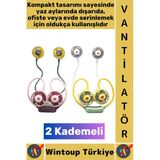 #Vantilatör Sessiz Çalışma Kablosuz Taşınabilir Usb Şarjlı 2 Kademeli Şık El Boyun Fanı Vantilatör