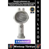 #Vantilatör Sessiz Yoğun Üflemeli 3 Kademeli Şarjlı Sevimli Şık Tavşan Kulak Mini El Fanı Vantilatör